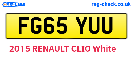 FG65YUU are the vehicle registration plates.