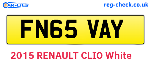 FN65VAY are the vehicle registration plates.