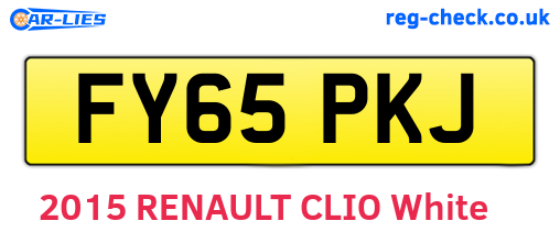 FY65PKJ are the vehicle registration plates.
