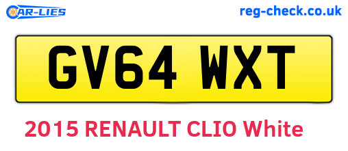 GV64WXT are the vehicle registration plates.
