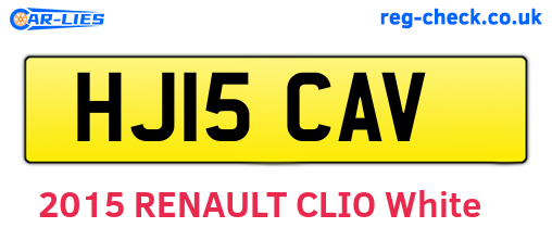 HJ15CAV are the vehicle registration plates.