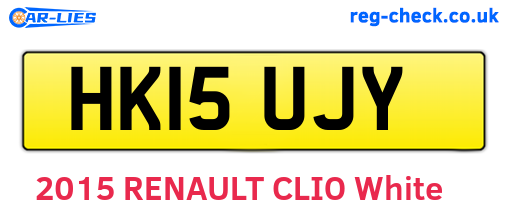 HK15UJY are the vehicle registration plates.