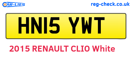 HN15YWT are the vehicle registration plates.