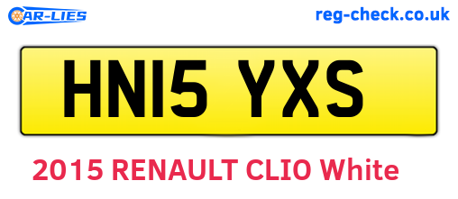 HN15YXS are the vehicle registration plates.