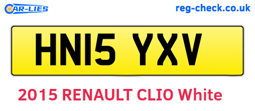 HN15YXV are the vehicle registration plates.