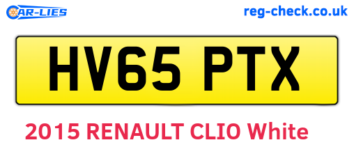 HV65PTX are the vehicle registration plates.