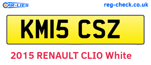 KM15CSZ are the vehicle registration plates.