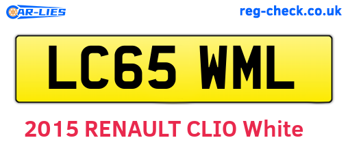 LC65WML are the vehicle registration plates.