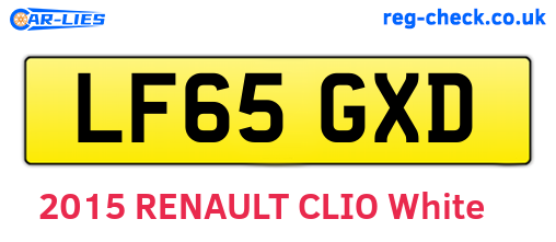 LF65GXD are the vehicle registration plates.