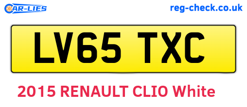 LV65TXC are the vehicle registration plates.