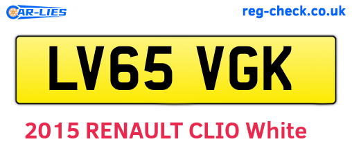 LV65VGK are the vehicle registration plates.