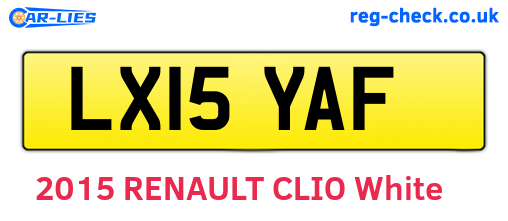 LX15YAF are the vehicle registration plates.