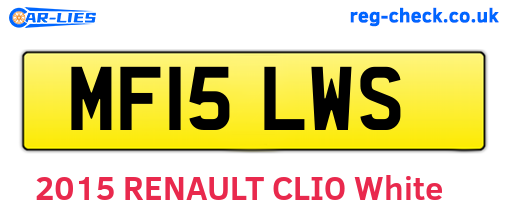 MF15LWS are the vehicle registration plates.