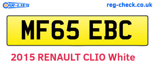 MF65EBC are the vehicle registration plates.