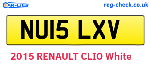 NU15LXV are the vehicle registration plates.