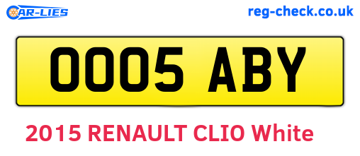 OO05ABY are the vehicle registration plates.