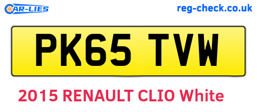 PK65TVW are the vehicle registration plates.