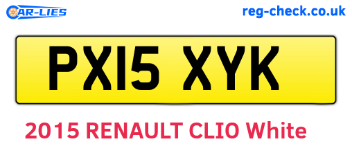 PX15XYK are the vehicle registration plates.