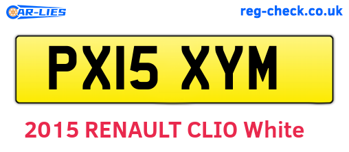 PX15XYM are the vehicle registration plates.