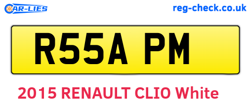 R55APM are the vehicle registration plates.