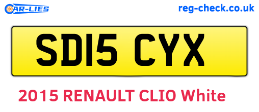 SD15CYX are the vehicle registration plates.