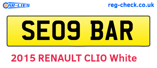 SE09BAR are the vehicle registration plates.