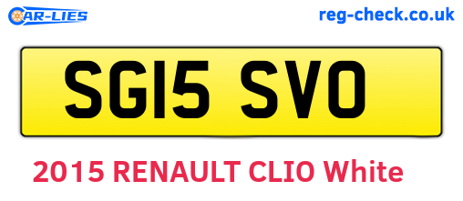 SG15SVO are the vehicle registration plates.