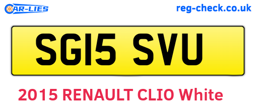 SG15SVU are the vehicle registration plates.