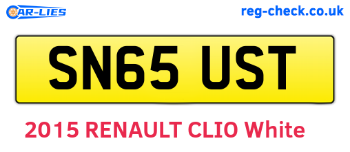SN65UST are the vehicle registration plates.