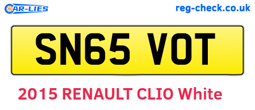 SN65VOT are the vehicle registration plates.