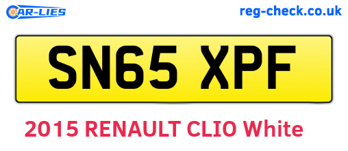 SN65XPF are the vehicle registration plates.