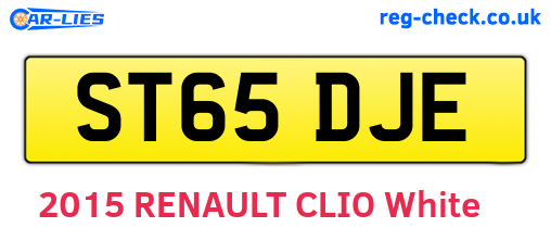 ST65DJE are the vehicle registration plates.