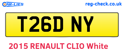 T26DNY are the vehicle registration plates.