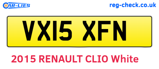 VX15XFN are the vehicle registration plates.