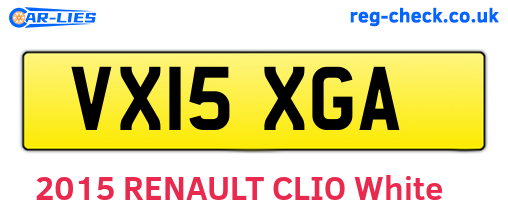 VX15XGA are the vehicle registration plates.