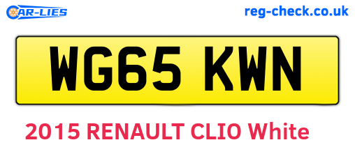 WG65KWN are the vehicle registration plates.