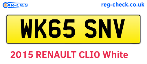 WK65SNV are the vehicle registration plates.