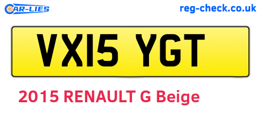 VX15YGT are the vehicle registration plates.