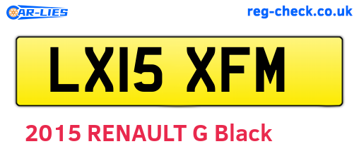 LX15XFM are the vehicle registration plates.