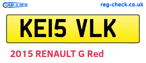 KE15VLK are the vehicle registration plates.