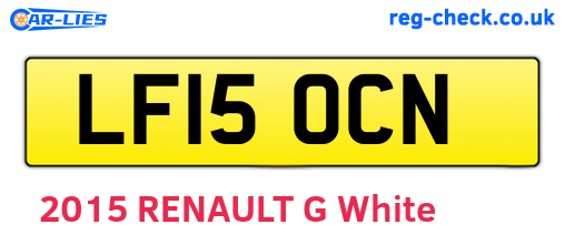 LF15OCN are the vehicle registration plates.