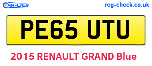 PE65UTU are the vehicle registration plates.