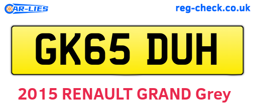 GK65DUH are the vehicle registration plates.
