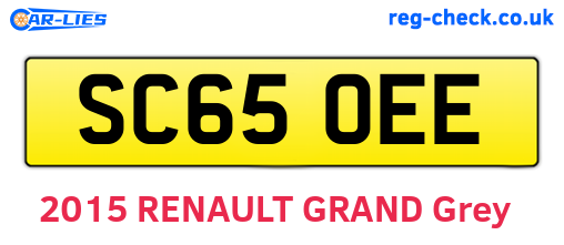 SC65OEE are the vehicle registration plates.