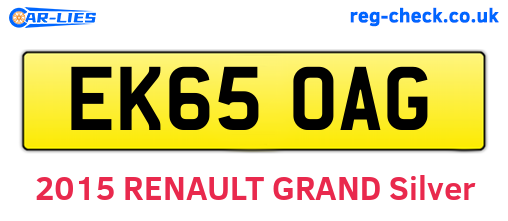 EK65OAG are the vehicle registration plates.