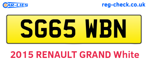 SG65WBN are the vehicle registration plates.