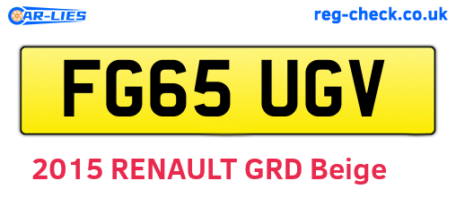 FG65UGV are the vehicle registration plates.