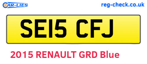 SE15CFJ are the vehicle registration plates.