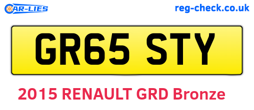 GR65STY are the vehicle registration plates.