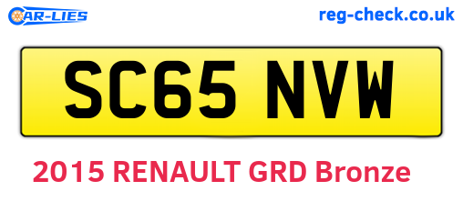 SC65NVW are the vehicle registration plates.